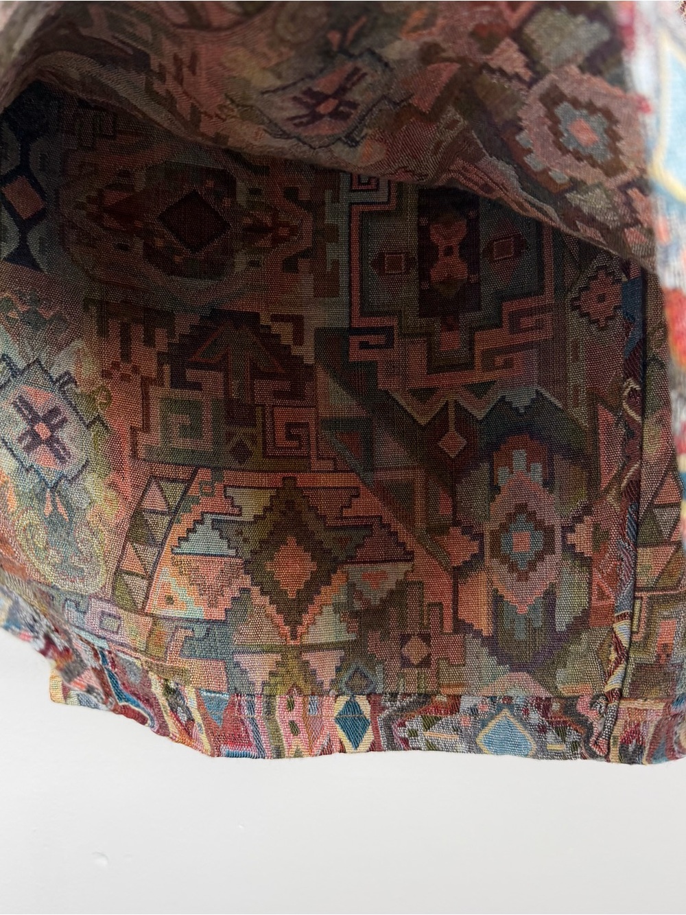 VTG Carole Little Tapestry Southwestern Aztec Western Fall Wrap Skirt 6 Petite - Picture 4 of 10